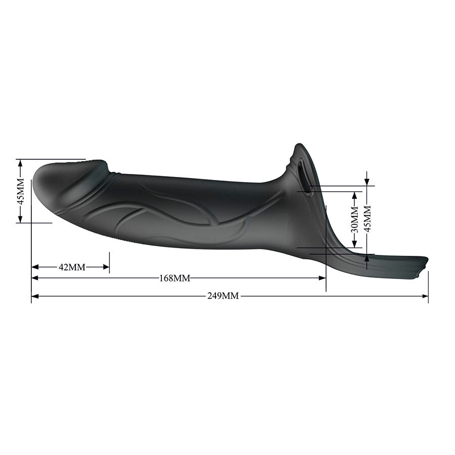 PRETTY LOVE - LANDON BLACK VIBRATING STRAP-ON - Infernum Store