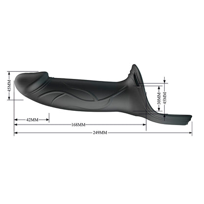 PRETTY LOVE - LANDON BLACK VIBRATING STRAP-ON - Infernum Store