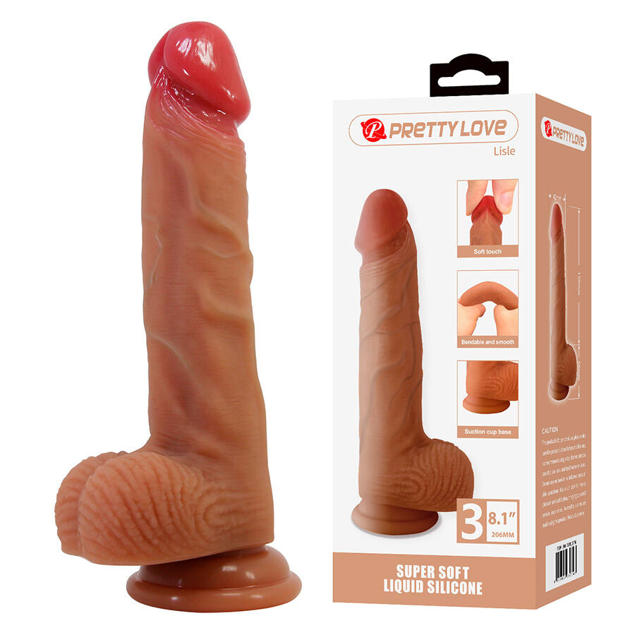 PRETTY LOVE - LISLE DILDO REALISTA COM VENTOSA 20,6 CM -Ø- 4,2 CM - Infernum Store