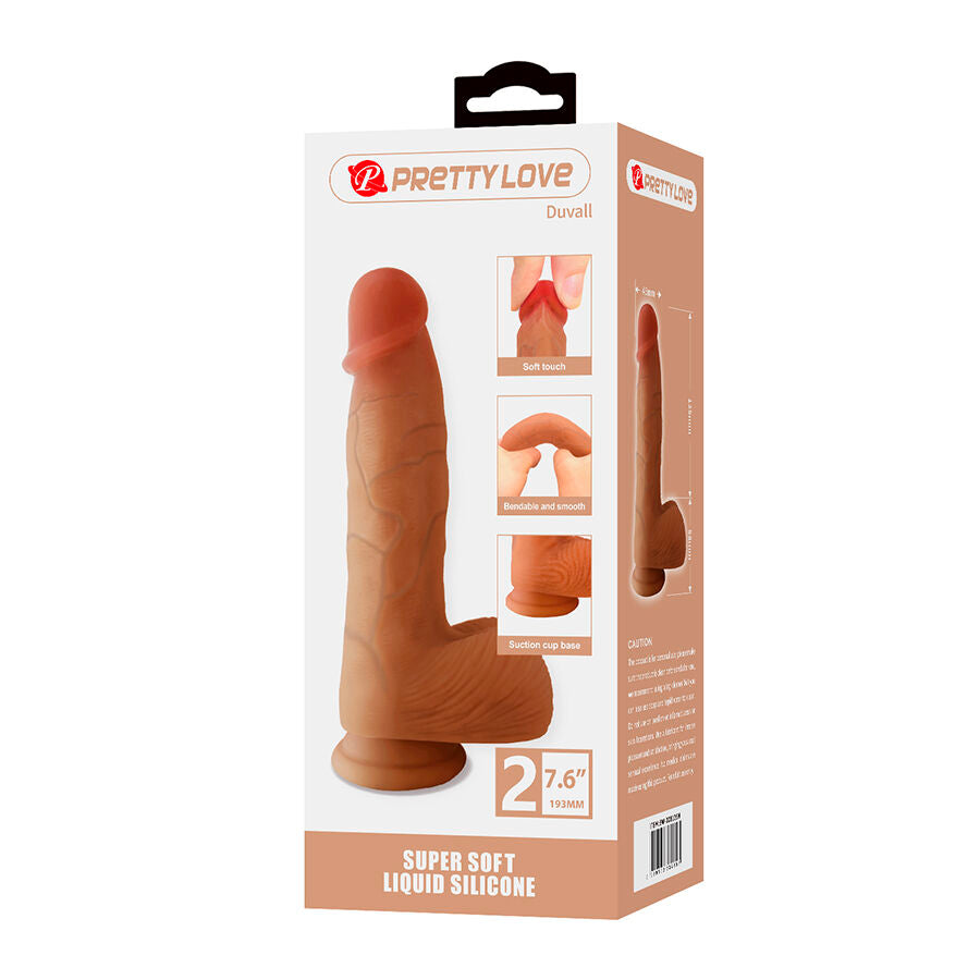 PRETTY LOVE - DUVALL DILDO REALISTA COM VENTOSA 19,3 CM -Ø- 4,5 CM - Infernum Store