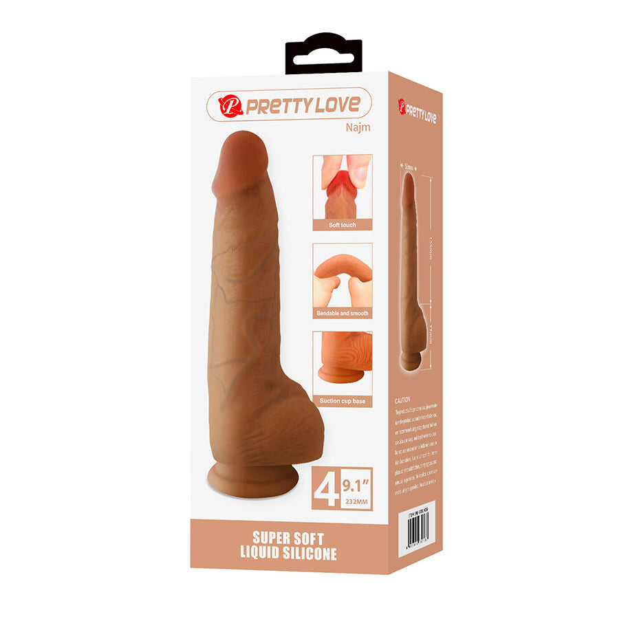 PRETTY LOVE - NAJM DILDO REALISTA COM VENTOSA 23,2 CM -Ø- 5,5 CM - Infernum Store