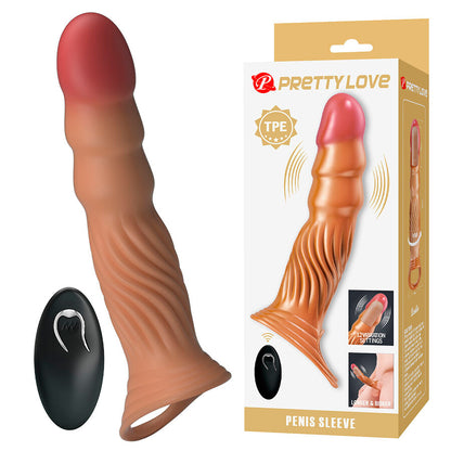 PRETTY LOVE - CAPA PENIANA TEXTURIZADA COM VIBRAÇÃO E CONTROLE REMOTO - Infernum Store