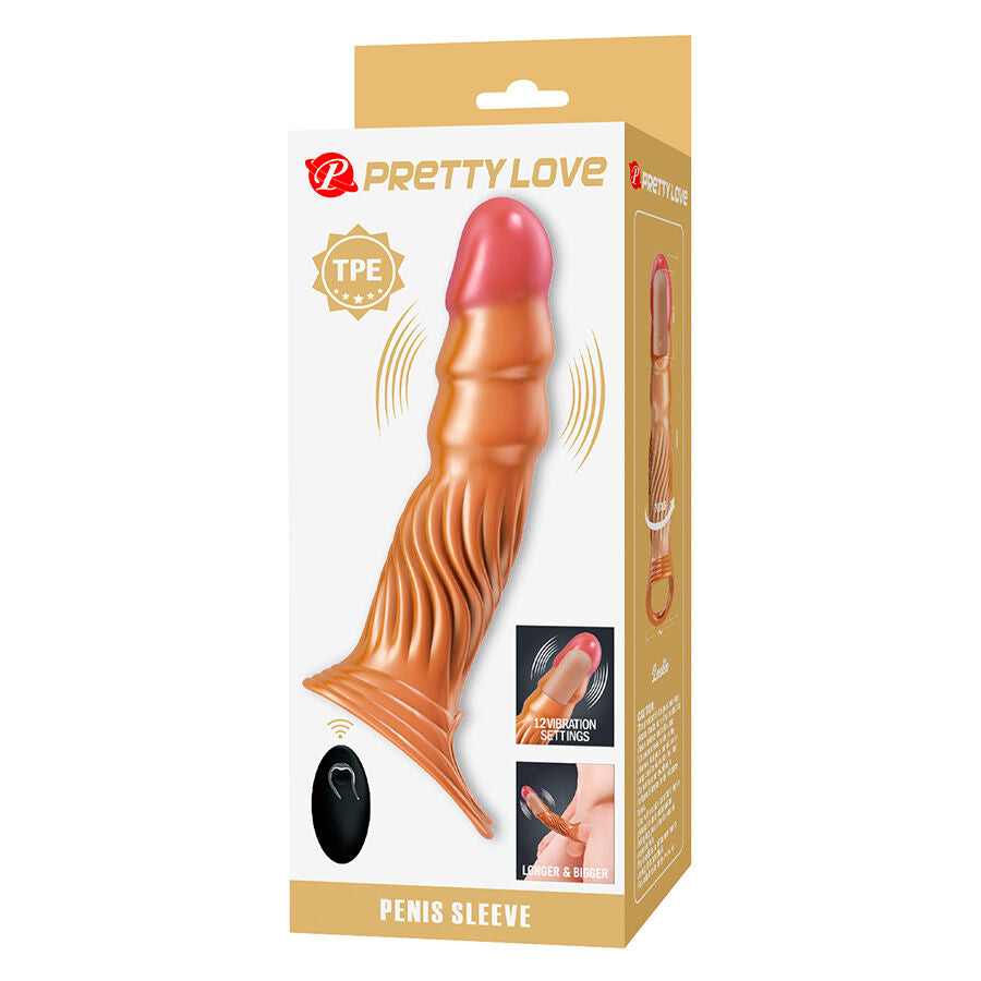 PRETTY LOVE - CAPA PENIANA TEXTURIZADA COM VIBRAÇÃO E CONTROLE REMOTO - Infernum Store
