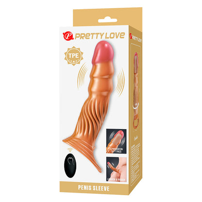 PRETTY LOVE - CAPA PENIANA TEXTURIZADA COM VIBRAÇÃO E CONTROLE REMOTO - Infernum Store