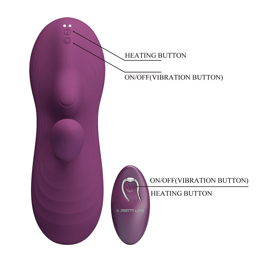 PRETTY LOVE - LUKA VIBRADOR DE SENTADO COM EFEITO DE CALOR E CONTROLE REMOTO - Infernum Store