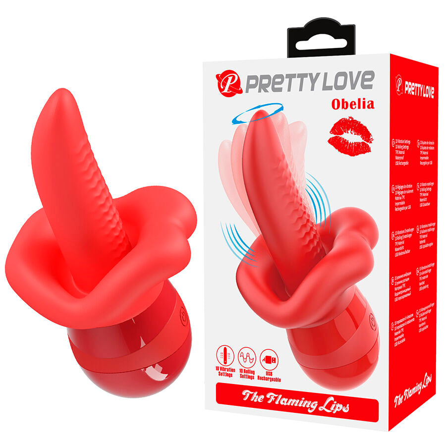 PRETTY LOVE - OBELIA VIBRADOR DE LÍNGUA COM MOVIMENTO ORBITAL - Infernum Store