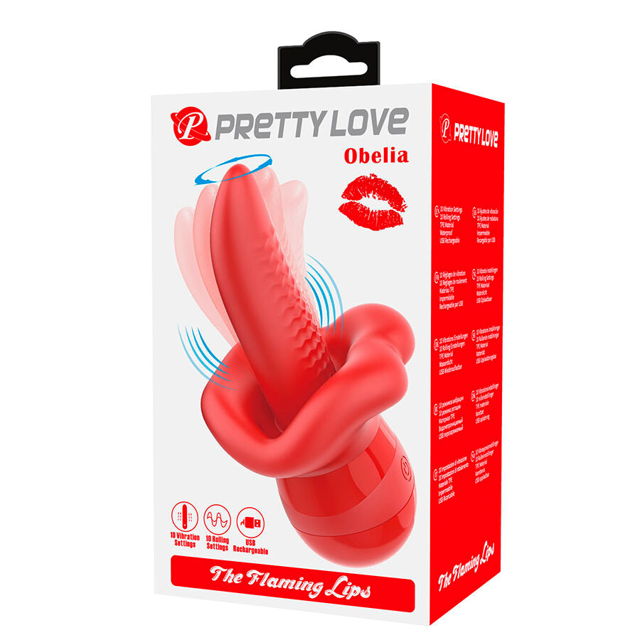 PRETTY LOVE - OBELIA VIBRADOR DE LÍNGUA COM MOVIMENTO ORBITAL - Infernum Store