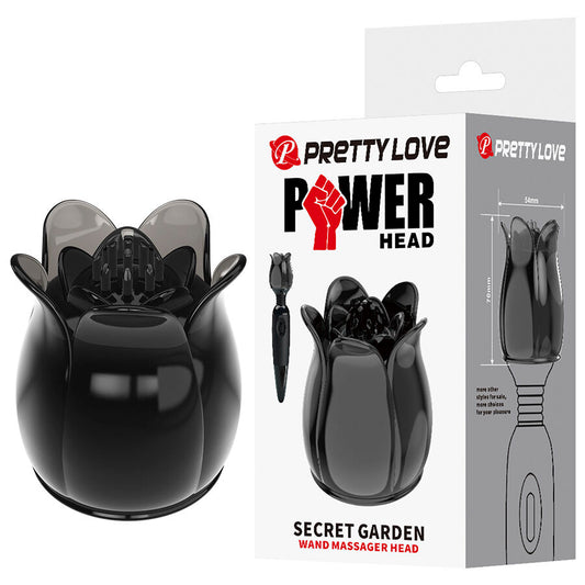 PRETTY LOVE - SECRET GARDEN CABEÇA DE MASSAGEM PRETA - Infernum Store