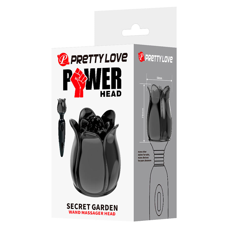 PRETTY LOVE - SECRET GARDEN CABEÇA DE MASSAGEM PRETA - Infernum Store