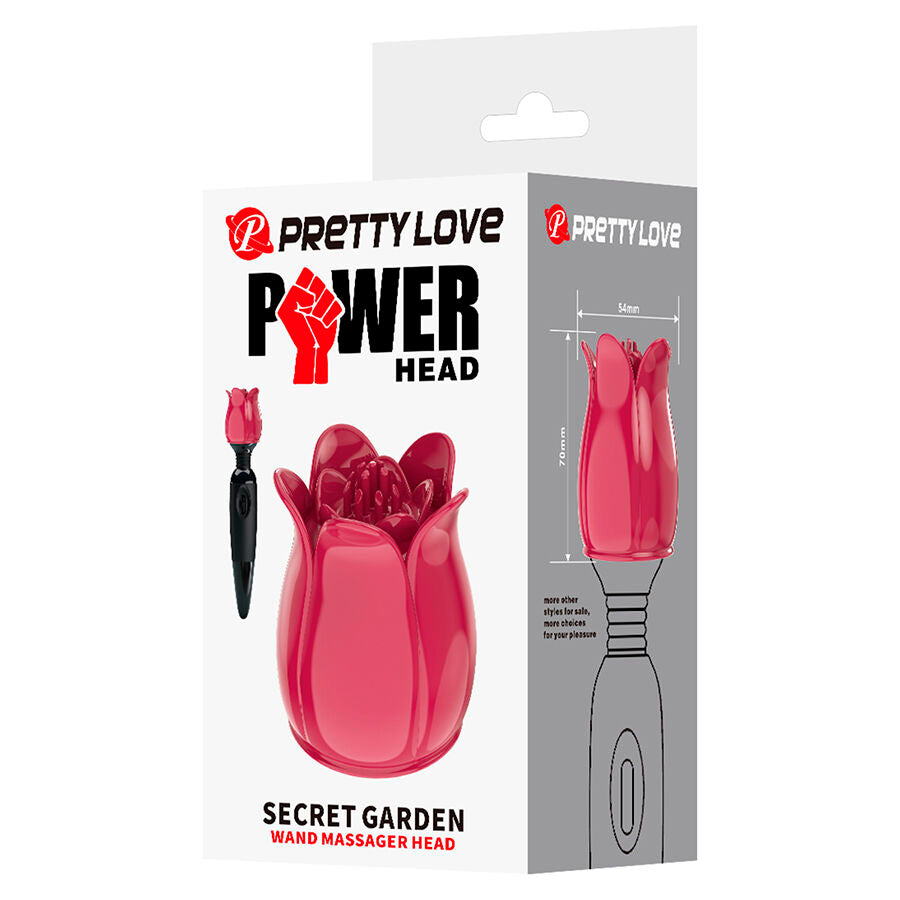 PRETTY LOVE - SECRET GARDEN CABEÇA DE MASSAGEM ROSA - Infernum Store
