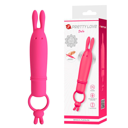 PRETTY LOVE - DELIA VIBRADOR RABBIT COM ANEL DE RESISTÊNCIA - Infernum Store