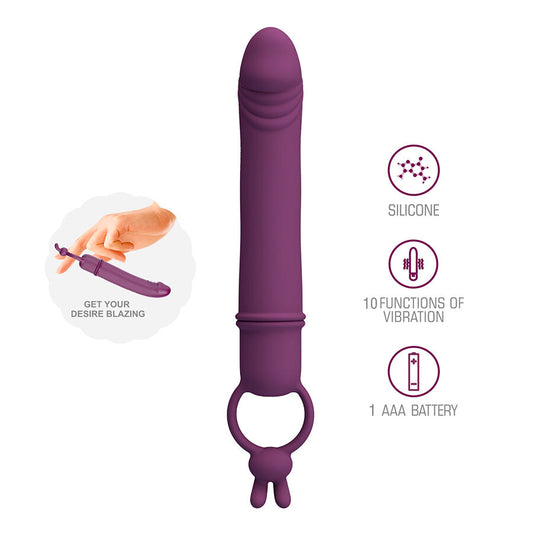 PRETTY LOVE - CORA VIBRADOR EM FORMATO DE PÊNIS COM ANEL DE RESISTÊNCIA - Infernum Store