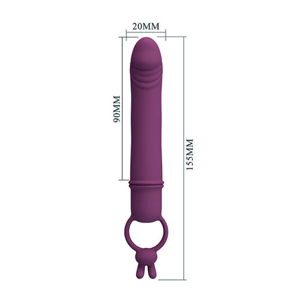 PRETTY LOVE - CORA VIBRADOR EM FORMATO DE PÊNIS COM ANEL DE RESISTÊNCIA - Infernum Store