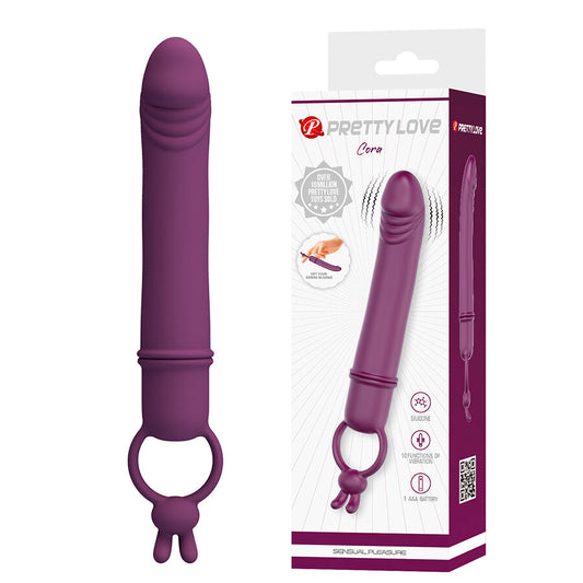 PRETTY LOVE - CORA VIBRADOR EM FORMATO DE PÊNIS COM ANEL DE RESISTÊNCIA - Infernum Store