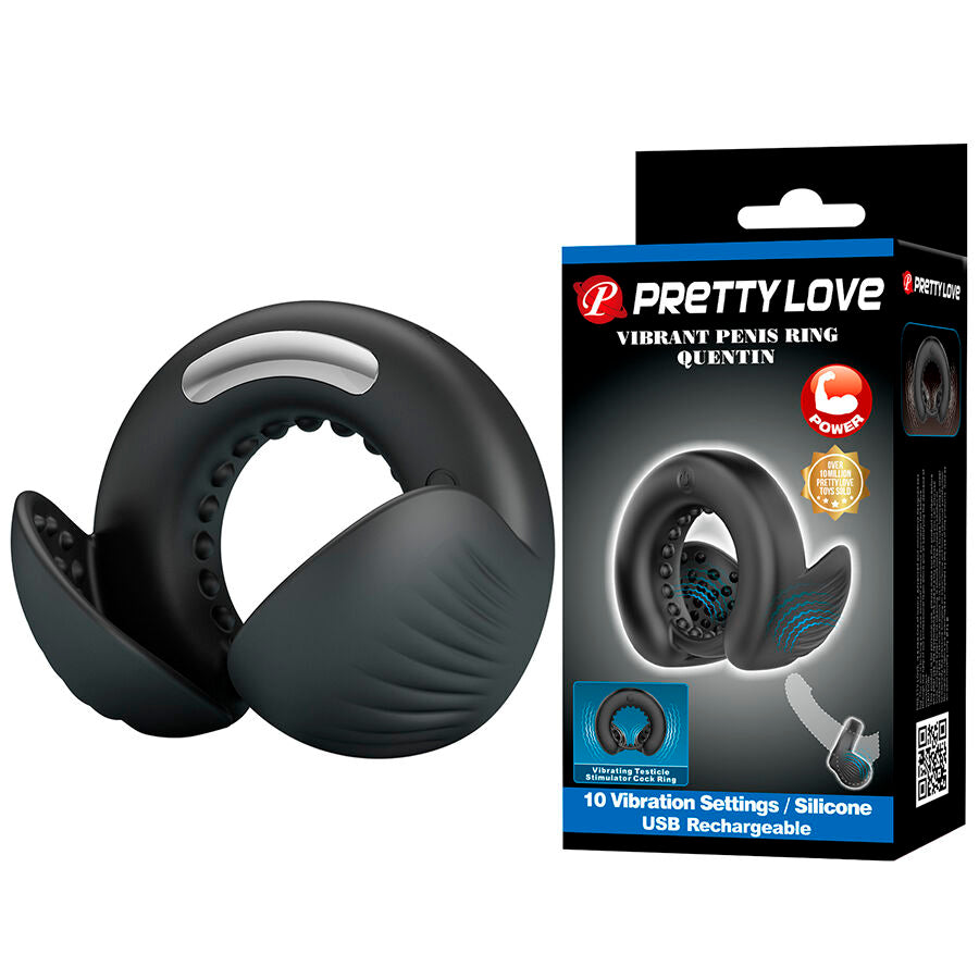 PRETTY LOVE - QUENTIN ANEL PENIANO COM ESTIMULADOR TESTÍCULO - Infernum Store