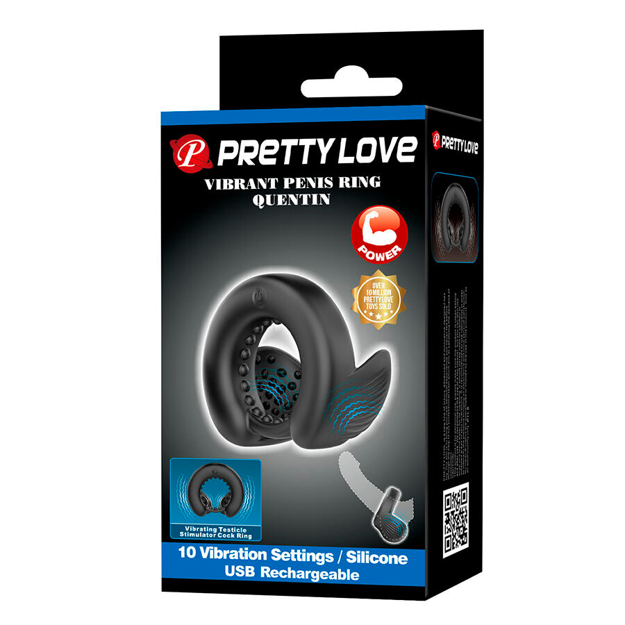 PRETTY LOVE - QUENTIN ANEL PENIANO COM ESTIMULADOR TESTÍCULO - Infernum Store