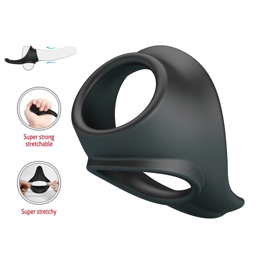 CRAZY BULL - ZADOK ANEL ERGONÔMICO COM ESTIMULADOR PERINEAL - Infernum Store