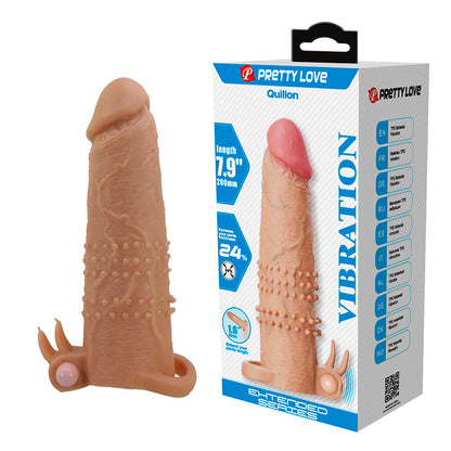 PRETTY LOVE - QUILLON CAPA PENIANA COM ESTIMULADOR CLITÓRICO E VIBRAÇÃO - Infernum Store