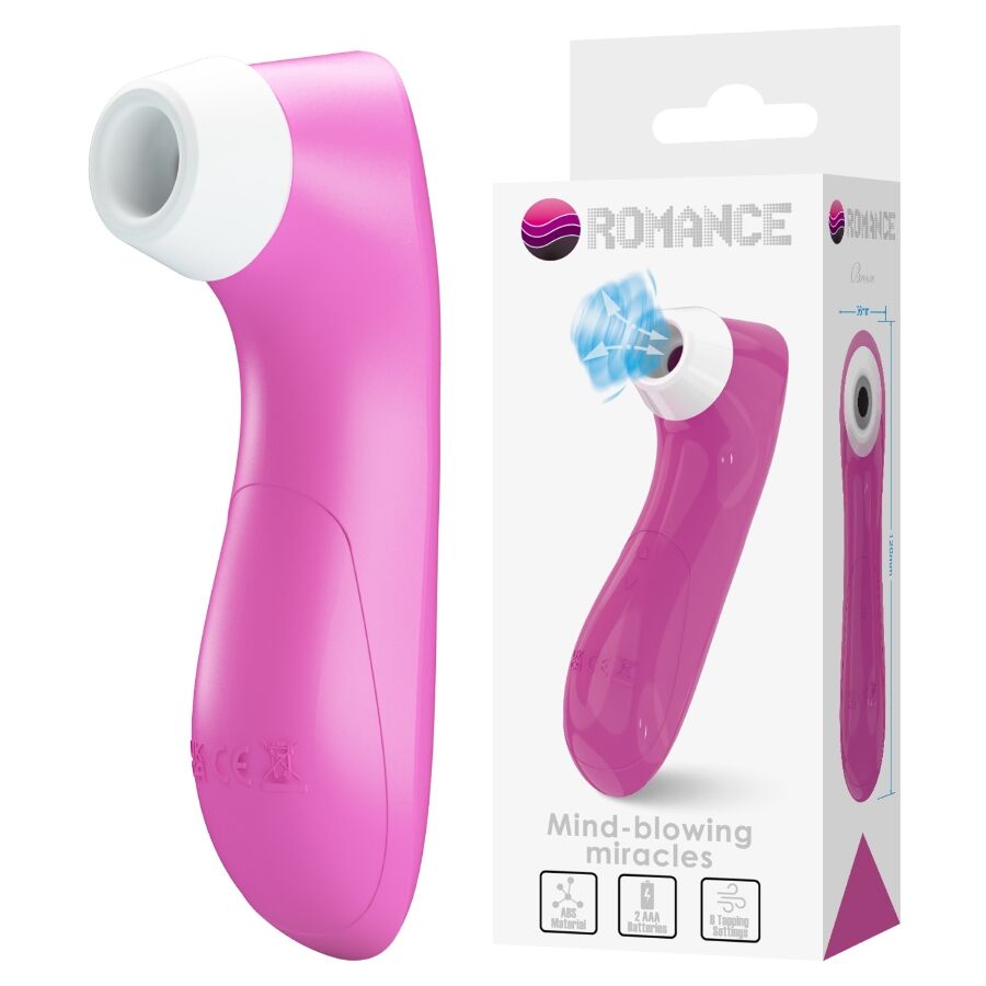 ROMANCE - DISPOSITIVO DE SUCÇÃO CLITORIAL COM TECNOLOGIA DE PULSAÇÃO ROSA - Infernum Store