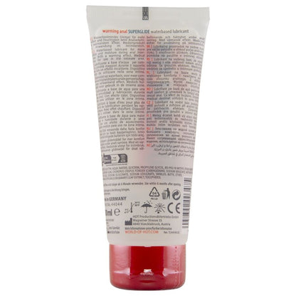 HOT - ANAL SUPERGLIDE LUBRIFICANTE AQUECEDOR LÍQUIDO À BASE DE ÁGUA 100 ML - Infernum Store