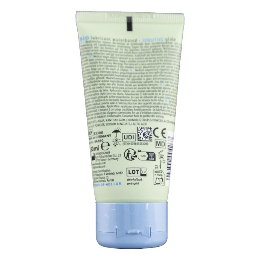 HOT - BIO LUBRIFICANTE À BASE ÁGUA SENSITIV 50 ML - Infernum Store