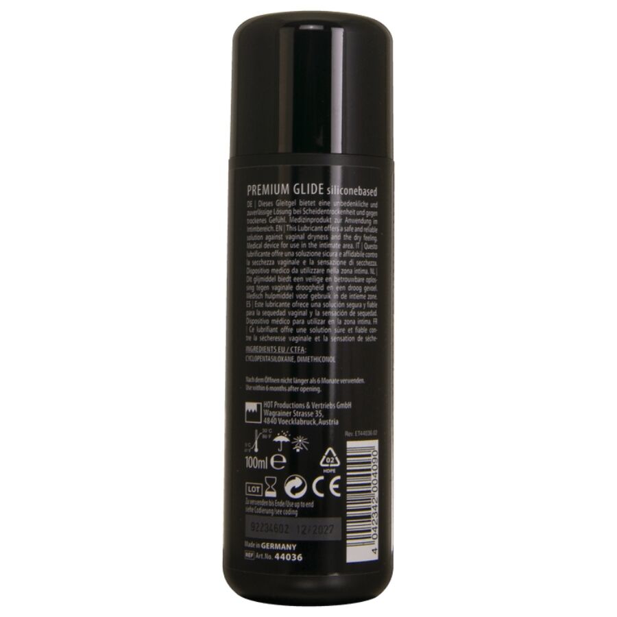 HOT - LUBRIFICANTE PREMIUM SILICONE GLIDE À BASE DE SILICONE 100 ML - Infernum Store
