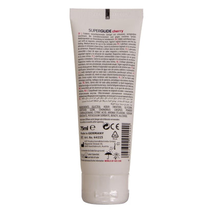 HOT - SUPERGLIDE LUBRIFICANTE COMESTÍVEL À BASE DE ÁGUA, SABOR CEREJA 75 ML - Infernum Store