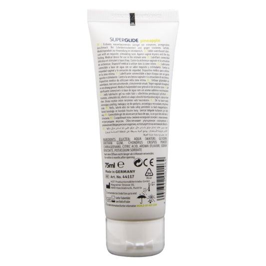 HOT - SUPERGLIDE LUBRIFICANTE COMESTÍVEL À BASE DE ÁGUA COM SABOR ABACAXI 75 ML - Infernum Store