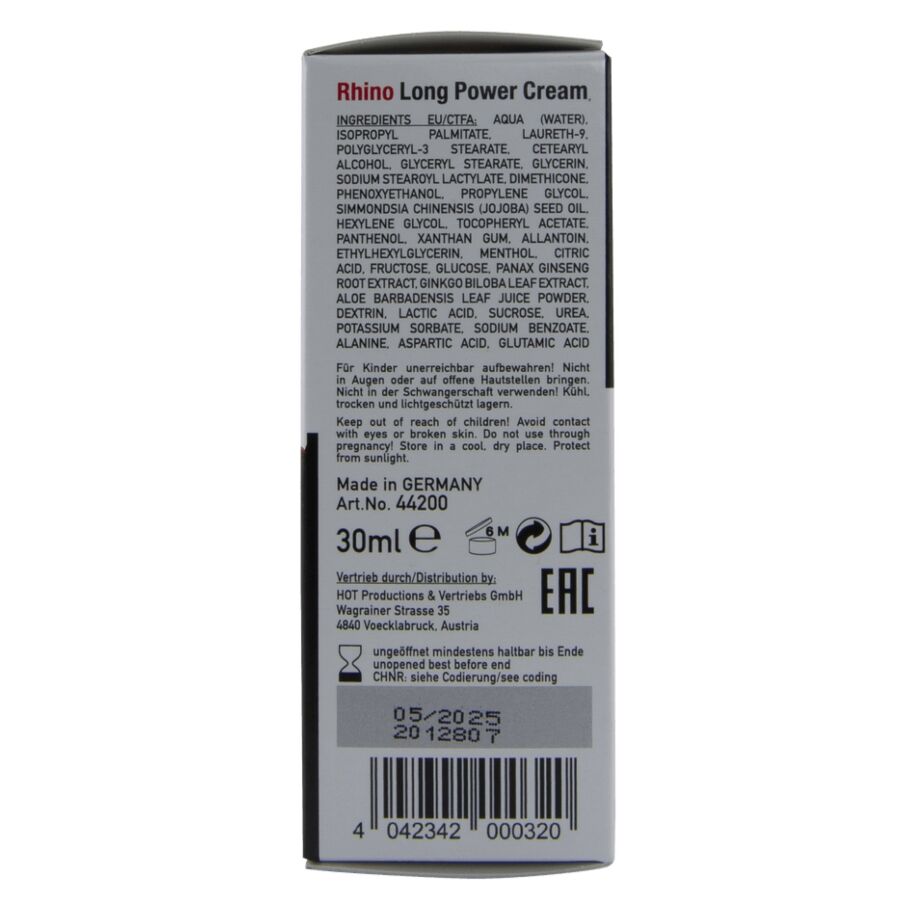 HOT - RHINO LONG POWER CREAM 30 ML - Infernum Store