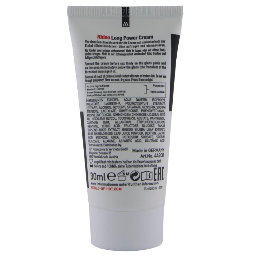 HOT - RHINO LONG POWER CREAM 30 ML - Infernum Store