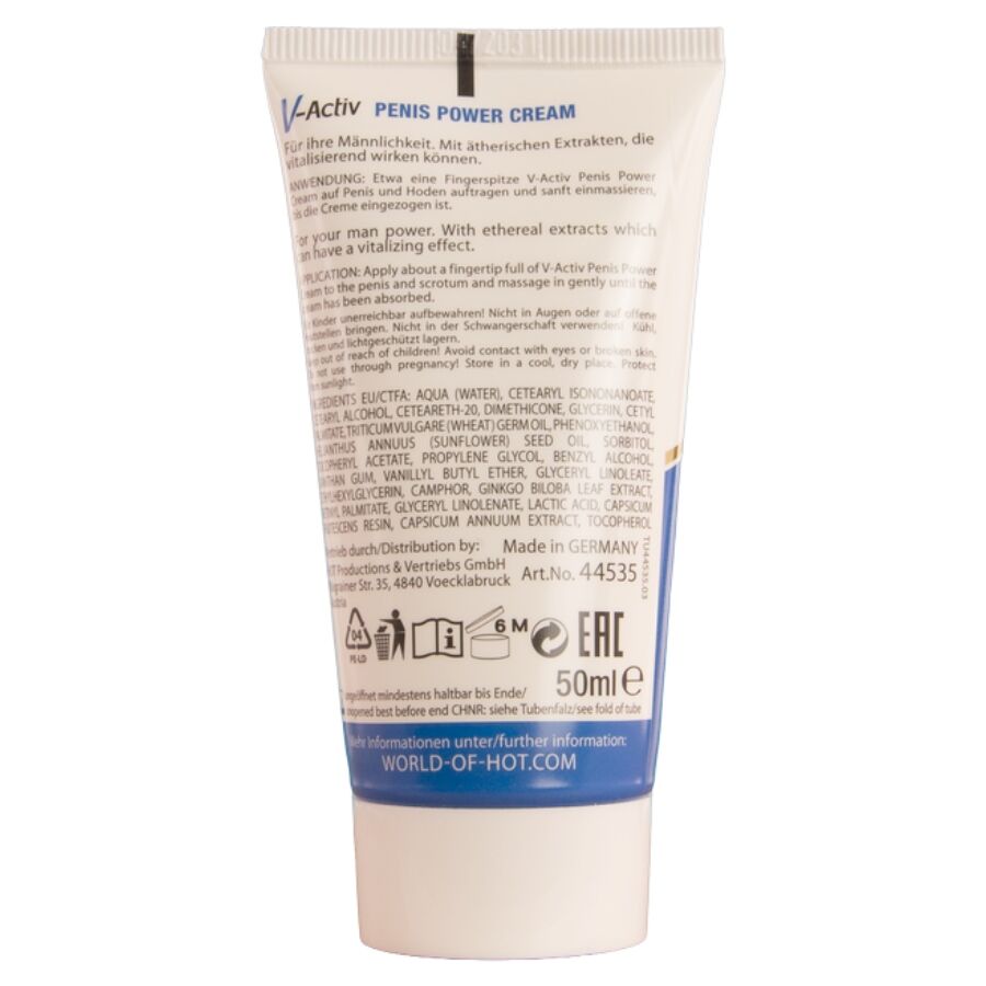 HOT - CREME PARA POTÊNCIA PENIANA V-ACTIV PARA HOMENS 50 ML - Infernum Store