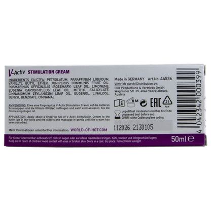 HOT - CREME ESTIMULANTE V-ACTIV PARA MULHERES 50 ML - Infernum Store