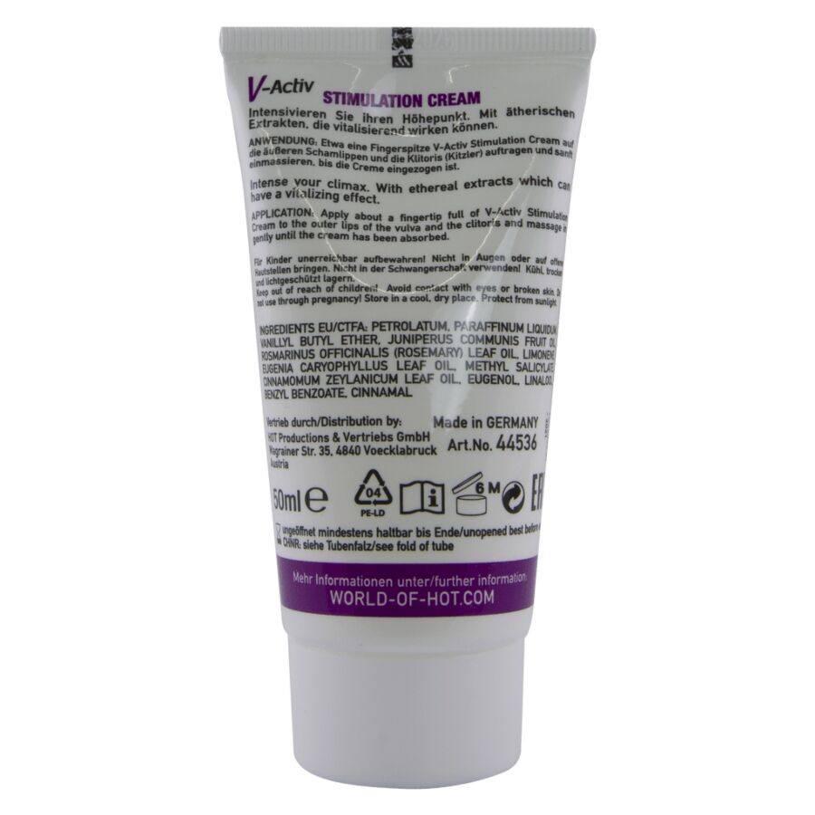 HOT - CREME ESTIMULANTE V-ACTIV PARA MULHERES 50 ML - Infernum Store