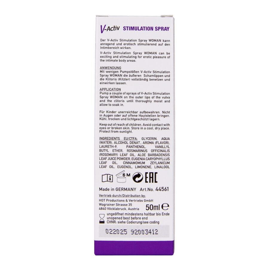 HOT - SPRAY ESTIMULANTE V-ACTIV PARA MULHERES 50 ML - Infernum Store