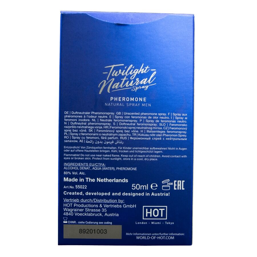 HOT - SPRAY NATURAL DE FEROMÔNIOS CREPÚSCULOS PARA HOMENS 50 ML - Infernum Store