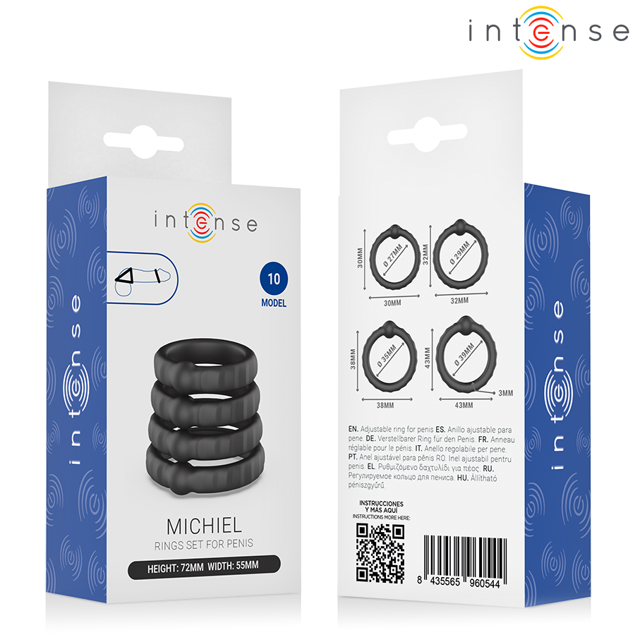 INTENSE - MICHIEL CONJUNTO DE 4 ANÉIS PENIANOS MODELO 10 - Infernum Store