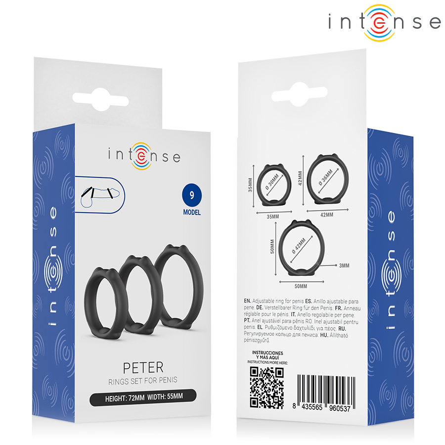 INTENSE - PETER CONJUNTO DE 3 ANÉIS PENIANOS MODELO 9 - Infernum Store