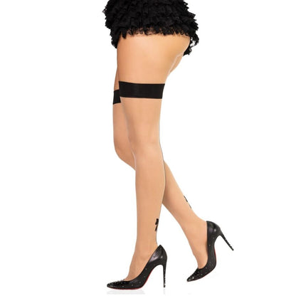 LEG AVENUE - MEIAS DE SPANDEX COM COSTURA TRASEIRA 1963 PRETAS - TAMANHO ÚNICO - Infernum Store