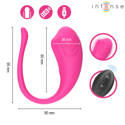 INTENSE - OVO VIBRATÓRIO ROSA OLIVIA COM CONTROLE REMOTO - Infernum Store