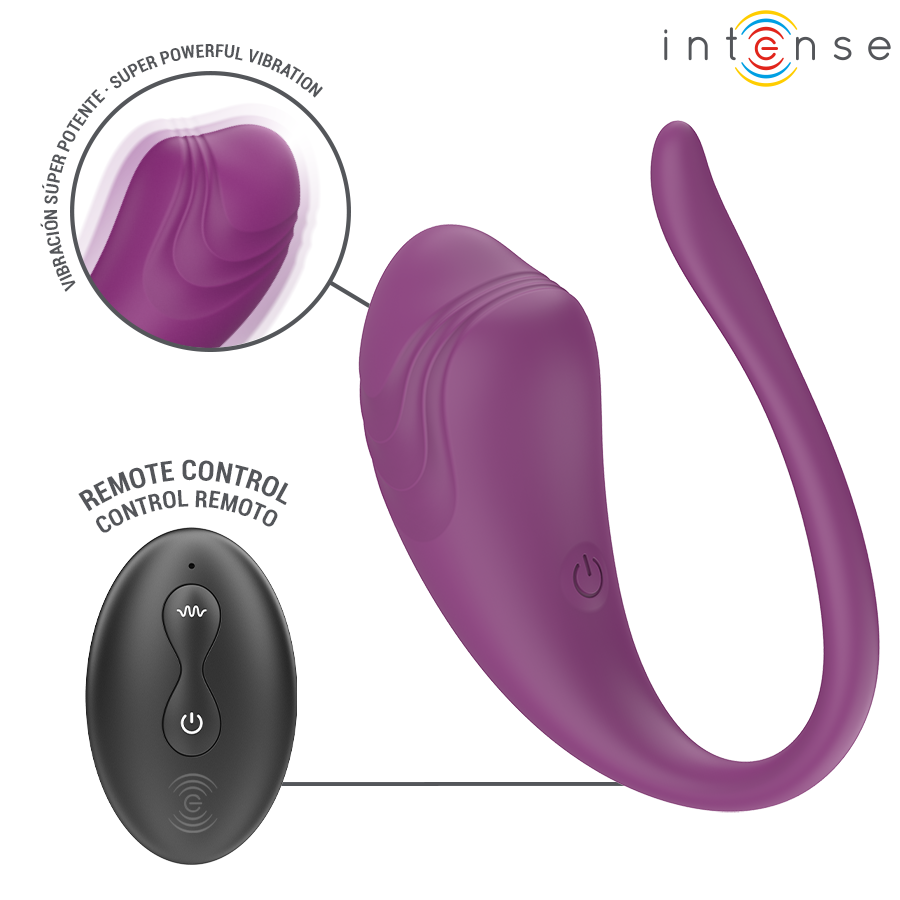 INTENSE - OVO VIBRATÓRIO ROXO OLIVIA COM CONTROLE REMOTO - Infernum Store
