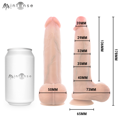 MR INTENSE - BRUCE S DILDO DE SILICONE COM TESTÍCULOS 17,8 CM -Ø- 4 CM - Infernum Store