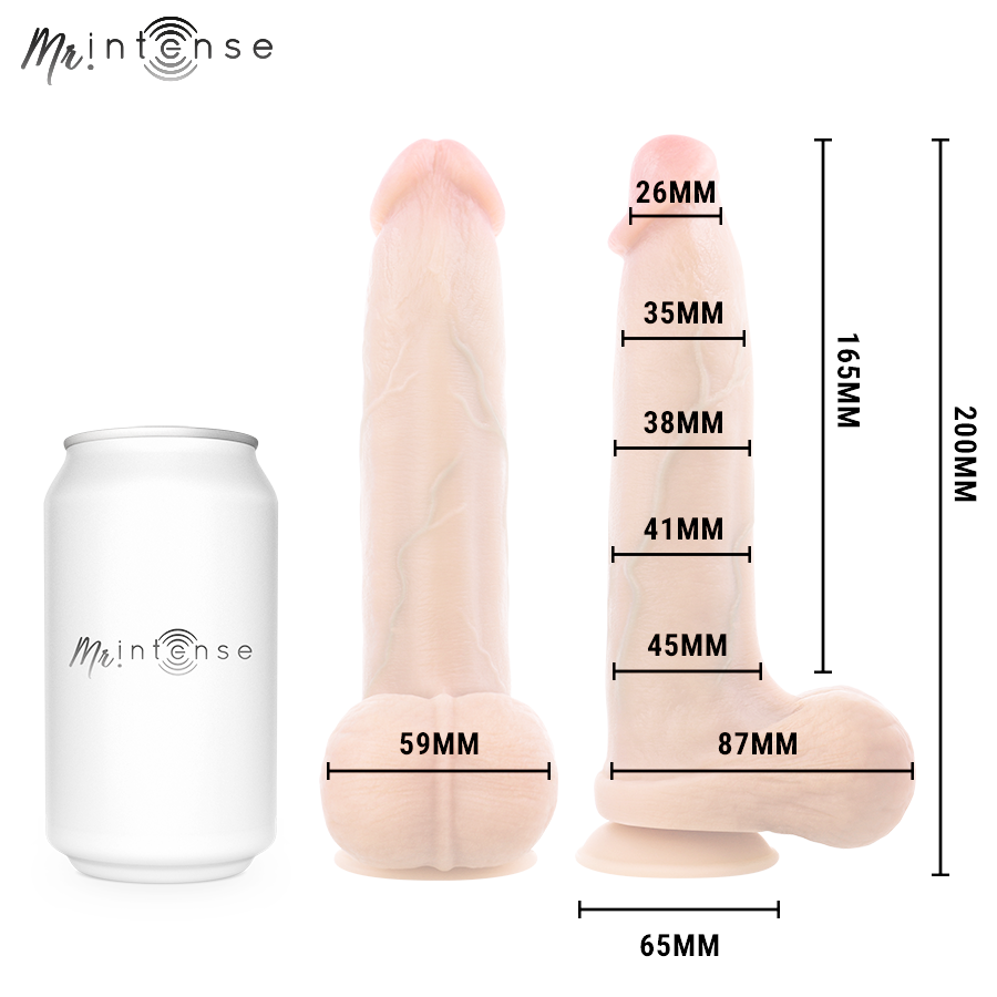 MR INTENSE - BRUCE M DILDO DE SILICONE COM TESTÍCULOS 20 CM -Ø- 4,5 CM - Infernum Store