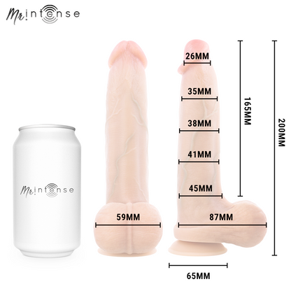 MR INTENSE - BRUCE M DILDO DE SILICONE COM TESTÍCULOS 20 CM -Ø- 4,5 CM - Infernum Store