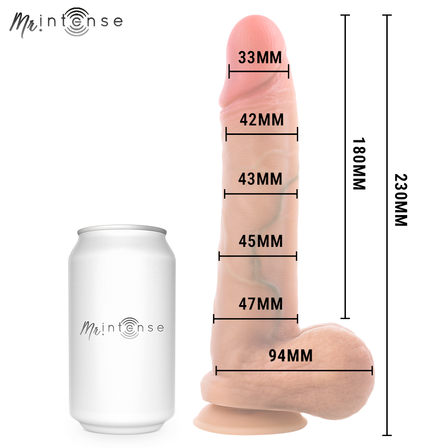 MR INTENSE - GARY L PÊNIS DE SILICONE ULTRA-REALISTA COM TESTÍCULOS 23 CM - Ø- 4,7 CM - Infernum Store