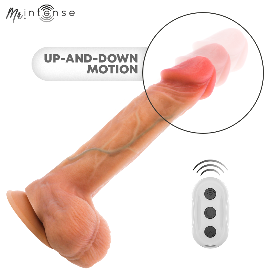 MR INTENSE - VIBRADOR LOGAN DE SILICONE COM EFEITO DE CALOR E CONTROLE REMOTO 20 CM -Ø- 4,1 CM - Infernum Store