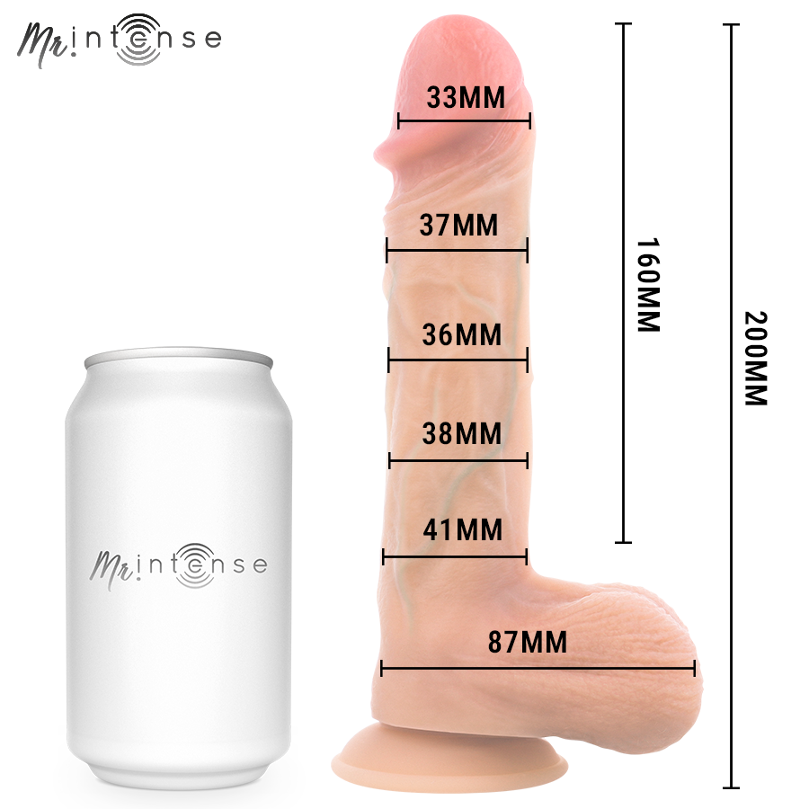 MR INTENSE - VIBRADOR LOGAN DE SILICONE COM EFEITO DE CALOR E CONTROLE REMOTO 20 CM -Ø- 4,1 CM - Infernum Store