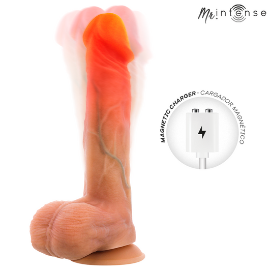 MR INTENSE - VIBRADOR LOGAN DE SILICONE COM EFEITO DE CALOR E CONTROLE REMOTO 20 CM -Ø- 4,1 CM - Infernum Store