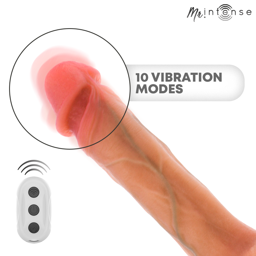 MR INTENSE - BRADLEY VIBRADOR DE SILICONE COM EFEITO DE AQUECIMENTO E CONTROLE REMOTO 21 CM - Ø - 4,2 CM - Infernum Store