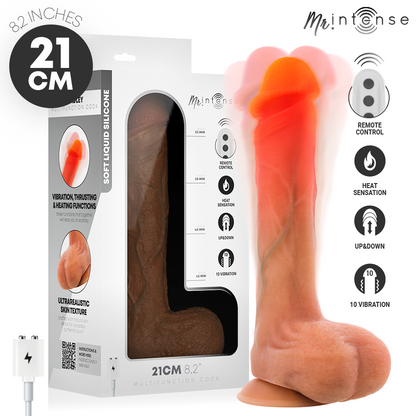 MR INTENSE - BRADLEY VIBRADOR DE SILICONE COM EFEITO DE AQUECIMENTO E CONTROLE REMOTO 21 CM - Ø - 4,2 CM - Infernum Store