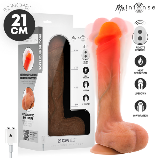 MR INTENSE - BRADLEY VIBRADOR DE SILICONE COM EFEITO DE AQUECIMENTO E CONTROLE REMOTO 21 CM - Ø - 4,2 CM - Infernum Store